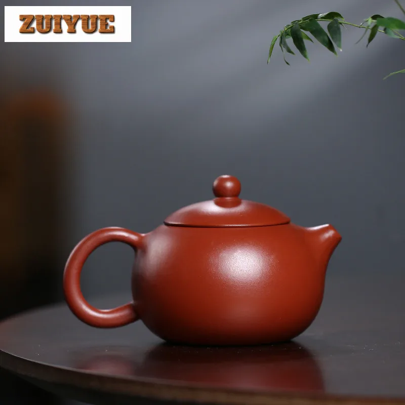 230ml Antique Yixing Purple Clay Teapots Handmade Xishi Pot Raw Ore Dahongpao Mud Kettle With Filter Chinese Zisha Tea Set Craft