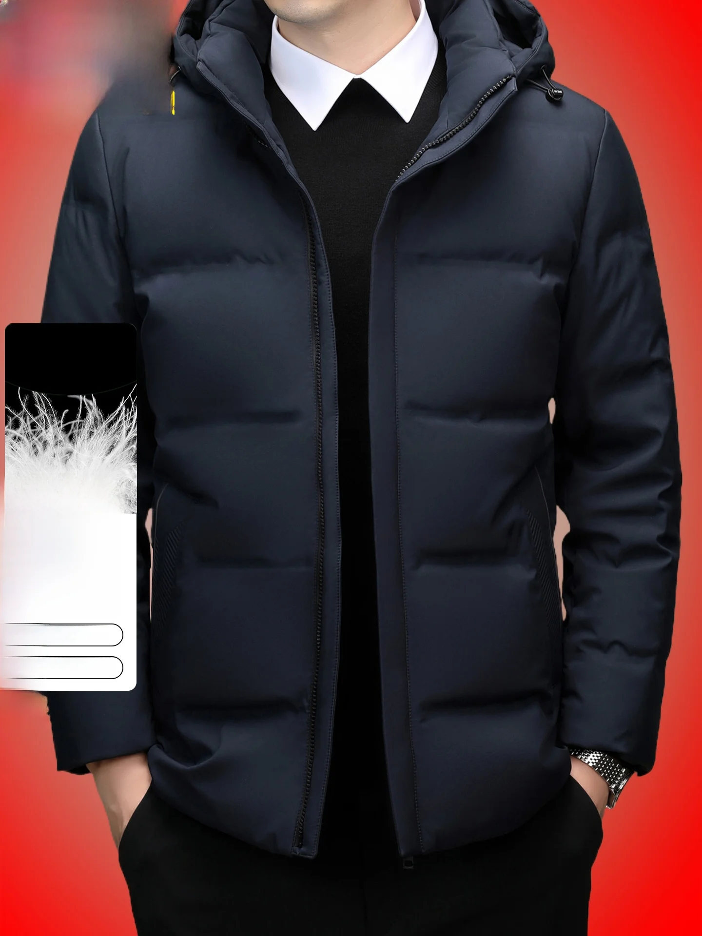 

Зимняя мужская пуховая куртка TUCANO с отстегивающимся капюшоном, утепленная, 90% белый пух, верхняя одежда