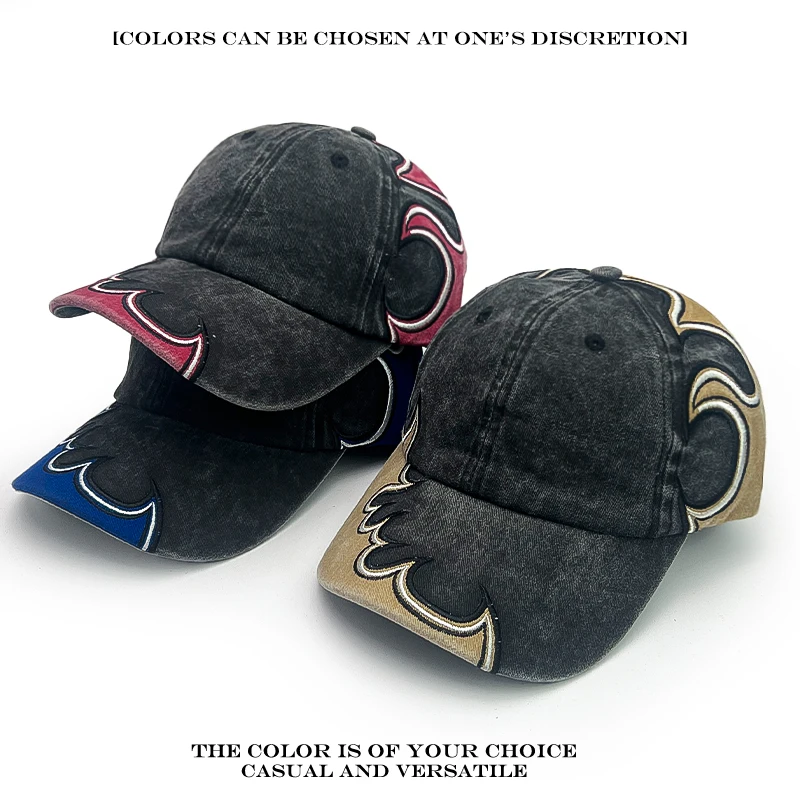 Sunshade Hip Hop Versatile Personal Peaked Caps Street Fashion Ins New Men Women American Street Embroidered Flame Baseball Hats