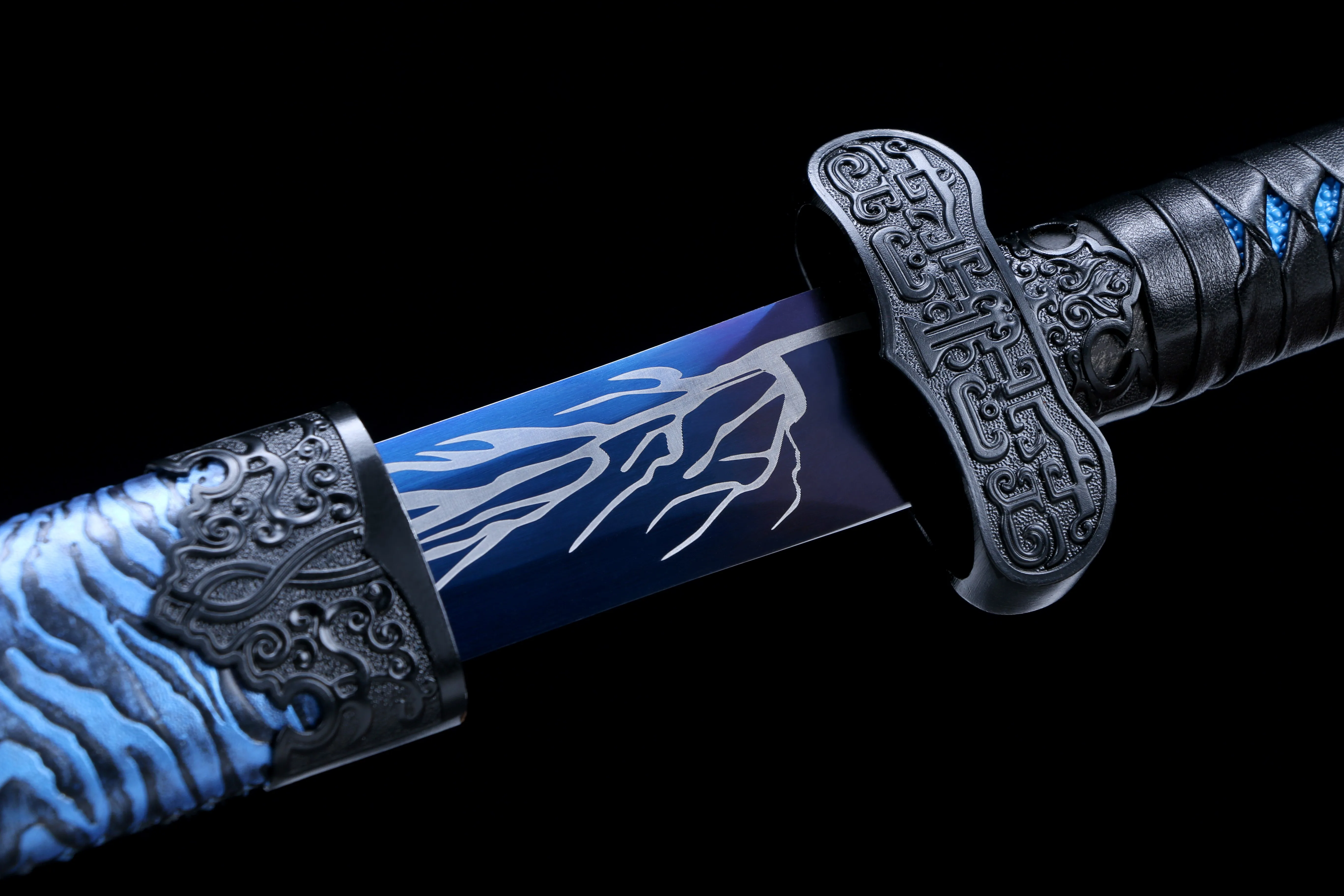 

110 cm Medieval blue free sword katana full tang High performance Manganese true steel Templar Knights Katana combat ready