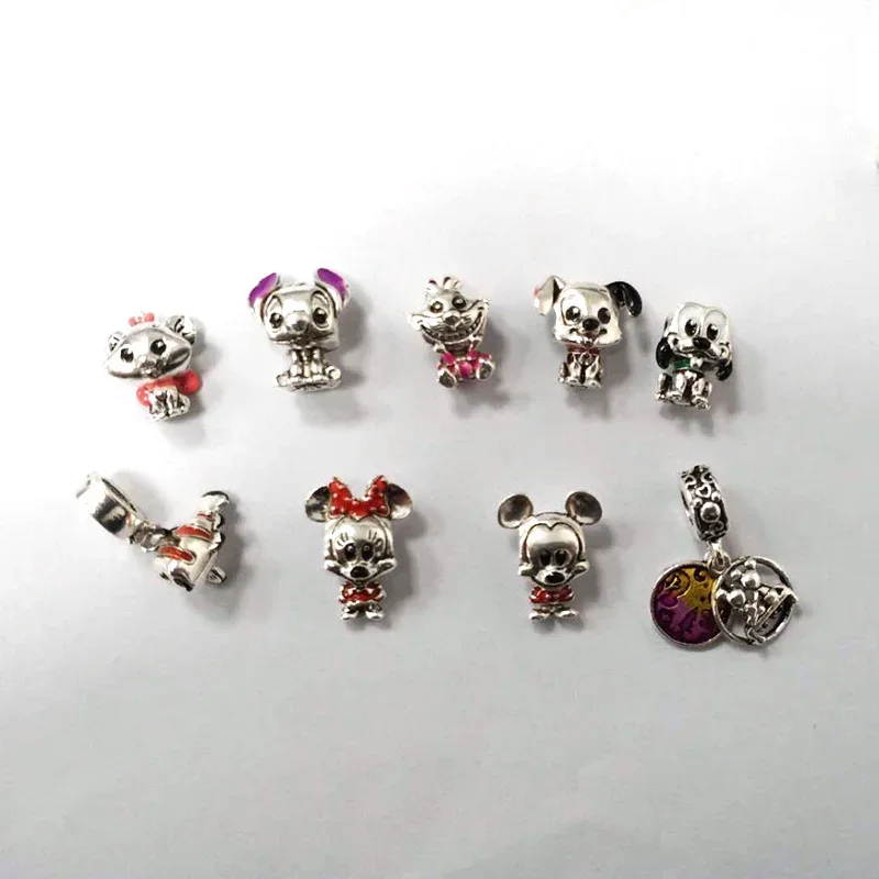 Disney Mickey Minnie Maus Kawaii Legierung DIY Anhänger Winnie Pooh Stich fit Charms Armband Frauen Cartoon Perlen Zubehör Geschenke