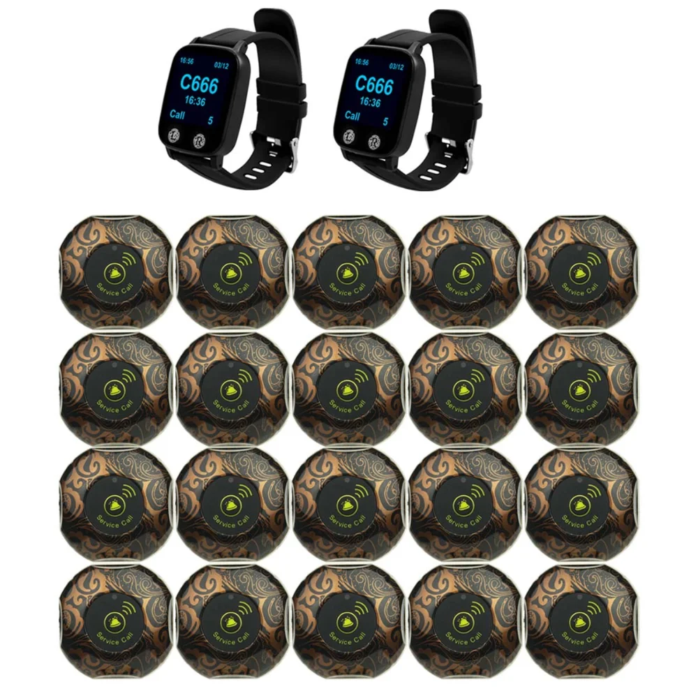 Waiter Watch Receiver Pager Caregiver Wireless Calling System Vibration Sound Alarm for Hospital Clinic Nursing Home