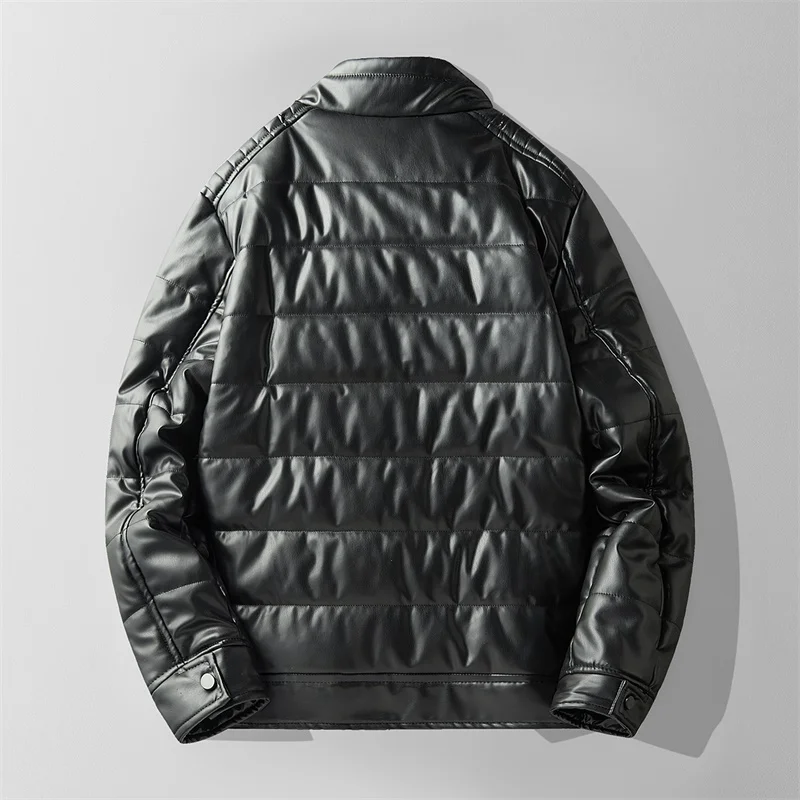 

Новинка: Мужская повседневная модная приталенная куртка из искусственной кожи с хлопковым утеплителем, воротником-стойкой, осенне-зимняя верхняя одежда