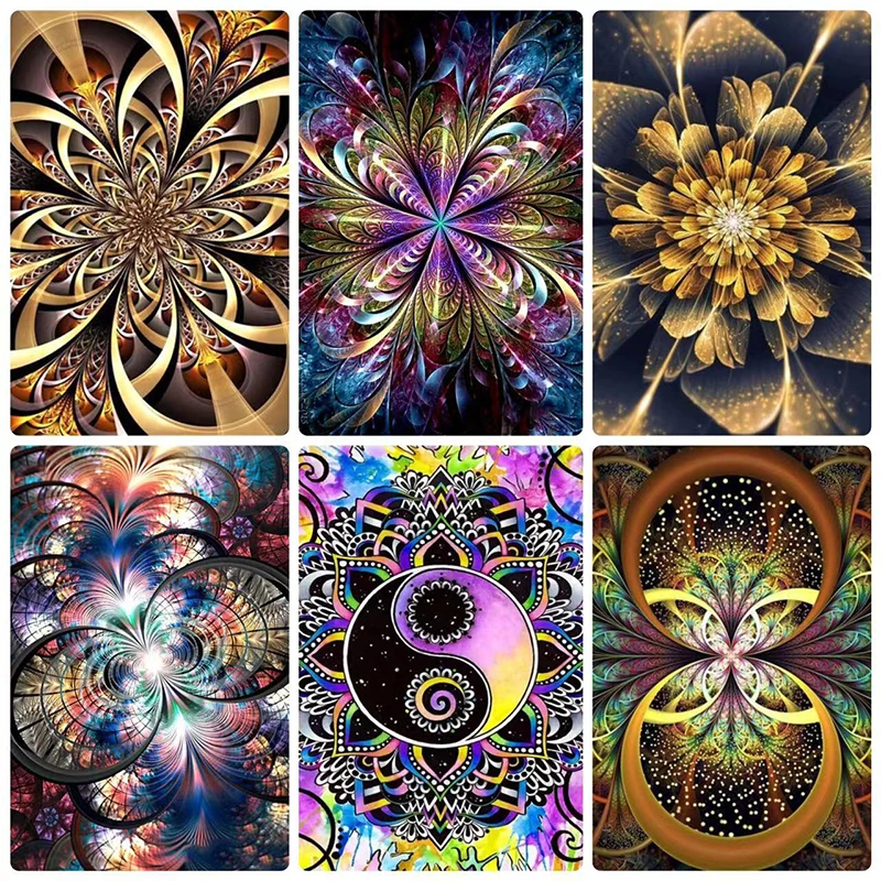 5D DIY Diamond Painting Mandala Abstract Flower Cross Stitch Kits Embroidery Diamond Mosaic Art Picture Home Decoration Gifts