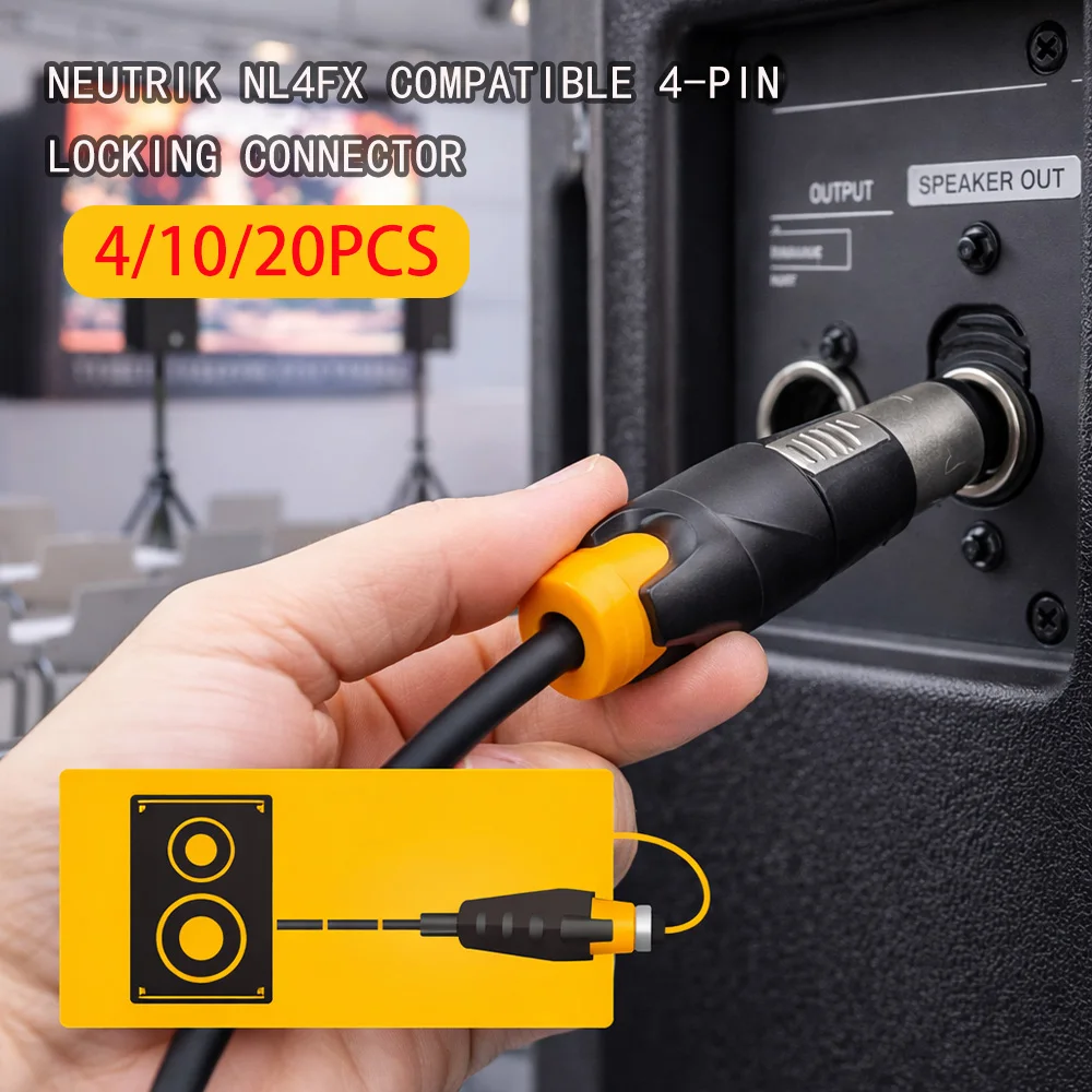 

4/10/20pcs Neutrik NL4FX Compatible 4-Pin Locking Connector - Professional Speaker Plug for Power Amp Audio Equipment