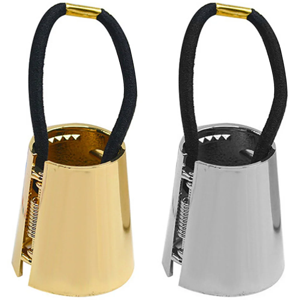 

2 Pcs Metal Hair Buckle Delicate Ties Cuff Surround Alloy Accessories for Women