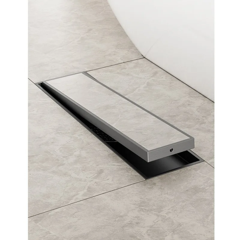 

Anti Odor Invisible Long Floor Drain Bathroom Hotel Floor Drain Bathroom Long Invisible Floor Drain Large Displacement