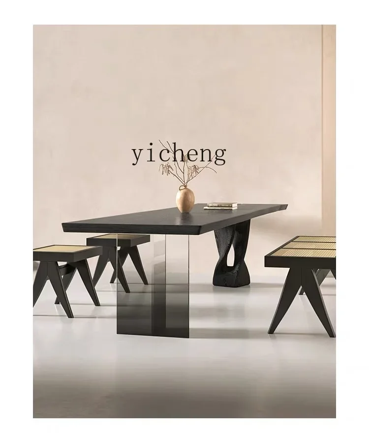 log tea table solid wood suspension table tea table tea room guest home integration