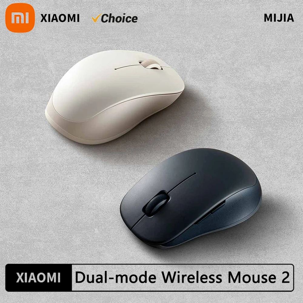 

Новая беспроводная Bluetooth двухрежимная мышь Xiaomi 2, 1200 точек на дюйм, комфортная кривая, 2,4 ГГц, оптическое отключение звука, ноутбук, офисная игра, портативная