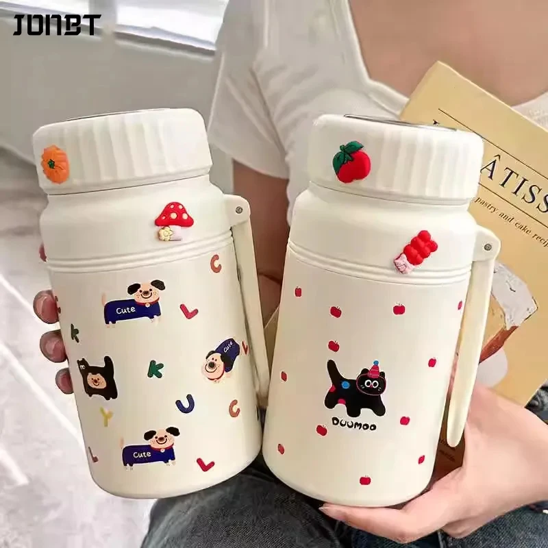 

Cute Animals Thermos Bottle For Hot and Cold Drink Vacuum Flask Thermal With Tea Strainer Outdoor Large Fitness Travel Camping