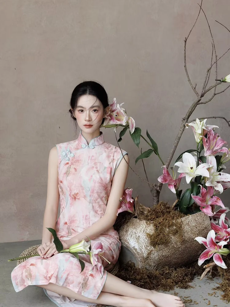 

New 2026 Pink Chinese Style Studio Photography Costume Art Portrait Photography Clothes Traditional Ethnic Women's ...