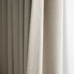 Modern Cotton and Linen Cream Color Blackout Thickened Curtains Living Room Bedroom Decoration Custom Finished Curtains Sale