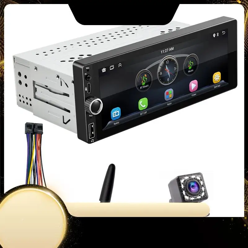 

6,86-дюймовая беспроводная автомобильная стереосистема Carplay с одним Din сенсорным экраном и Bluetooth Android Auto USB AUX RDS-A74F