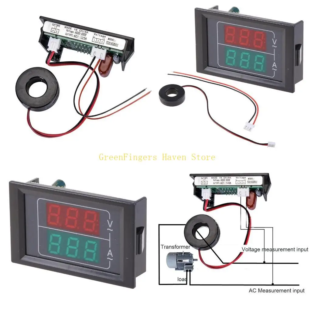 

F68D Светодиодный вольтметр Ammeter, красный и зеленый цифровой мультиметр