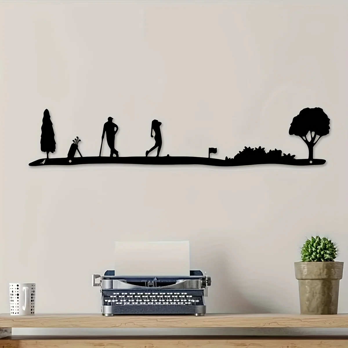 1 Vintage-Style Golf Metal Wall Hanging - Rustic-Style Decor Featuring A Golfer, Golf Clubs, and A Tree | The Perfect Gift
