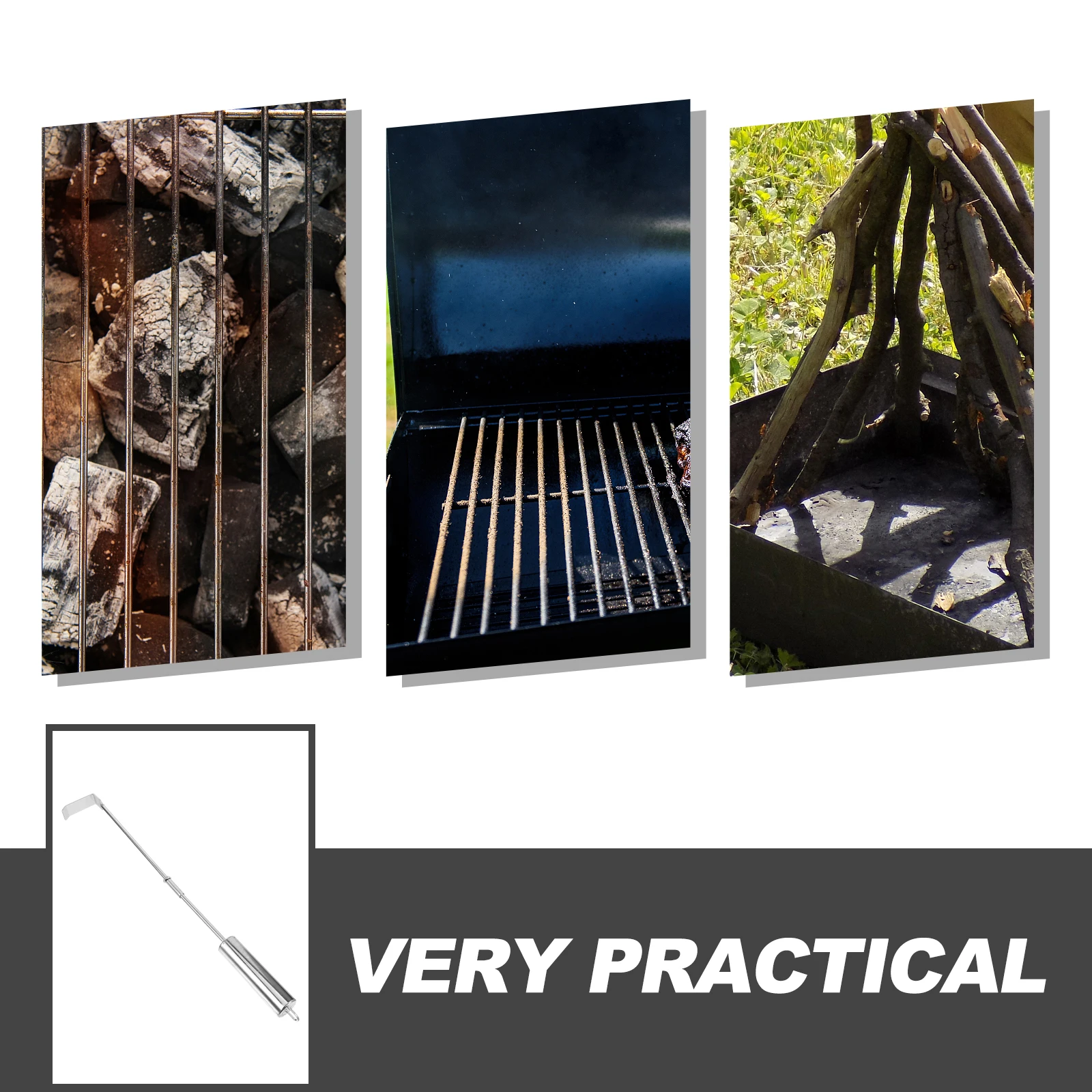 

Ash Rake for Grill and Fireplace with Extended Handle Heavy Duty Coal Ash Shovel for Efficient Cleaning in Kitchen Bathroom