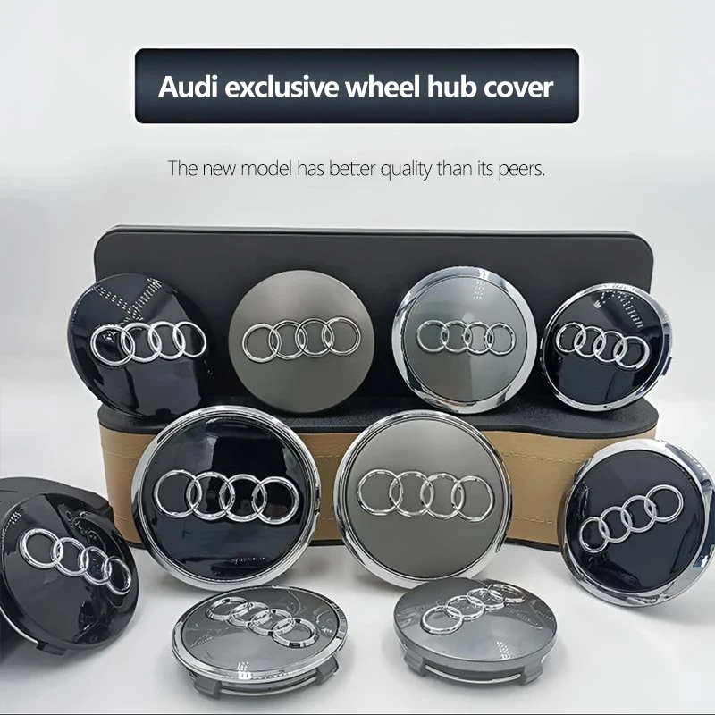 4pcs Car Hub Cap Wheel Tire Badge Cover Decorative Logo Accessories For Audi A3 A5 Q5 A1 A2 A4 A6 A7 A8 R8 RS7 TT Q2L Q4L Q5L Q7