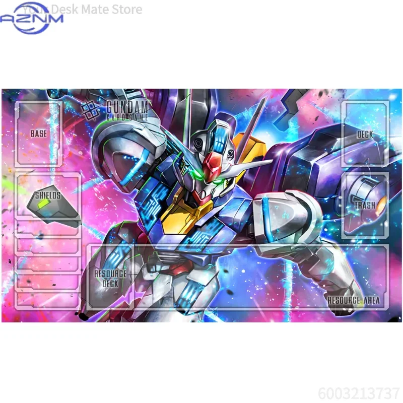 Anime Gundam Mecha Multiple Patterns TCG Playmat Mouse Pad, Rubber Anti-slip Gaming Mouse Pad, Assorted Robot Card Game Zone Pri