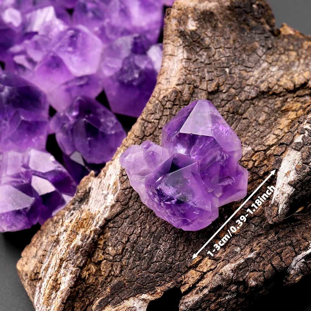 Natural Amethyst Flower Bud Cluster Raw Stone Mineral Crystal Collection Home Desktop Decor Ins Style