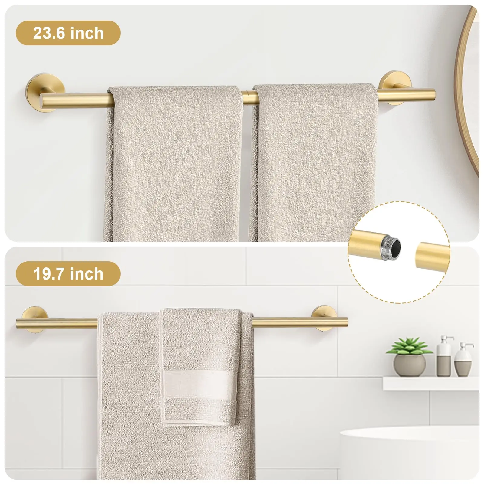 Brushed Gold 8 Piece Bathroom Hardware Set