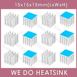 WE DO HEATSINK 15x15x15mm Without or With Thermal Pad Small Cube Size Silver Slotted Aluminum Heatsink Cooler Radiator