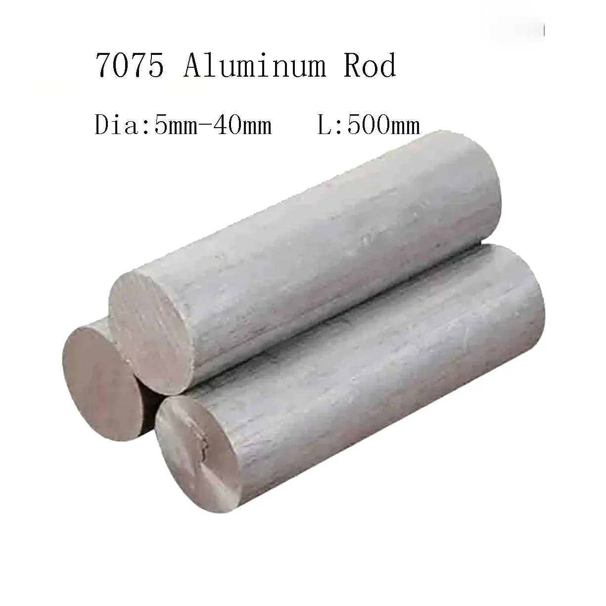7075 Aluminum Rod Solid Super Hard Aluminum Round Rod Diameter 5mm 6mm 8mm-40mm Length 500mm Processing Zero Cutting Customized