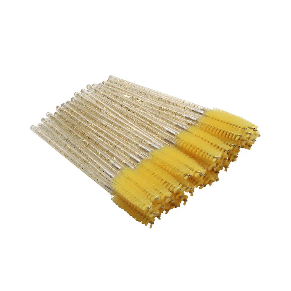 100Pcs Disposable Eyelash Mascara Brushes Crystal Rod Flexible Lash Combs Portable Lash Separators Eyelash Makeup Brushes