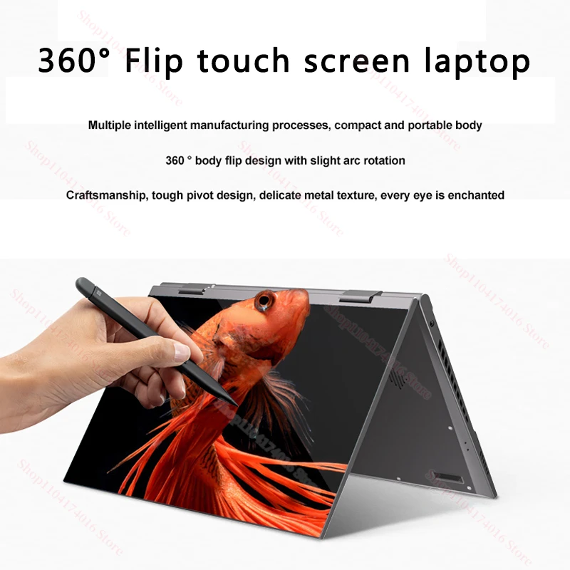 New 10.95 inch 360° Flip OLED Touch Screen Laptop Windows 11 Intel N95 16GB DDR5 RAM 2TB SSD ROM Aluminum alloy body