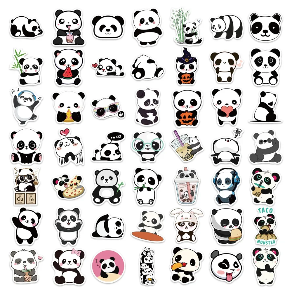 Imagem -06 - Panda dos Desenhos Animados Waterproof Graffiti Adesivo Estético Decorativo Bagagem Laptop Copa Telefone Diário Scrapbook Kid Adesivos 10 Pcs 30 Pcs 50 Pcs