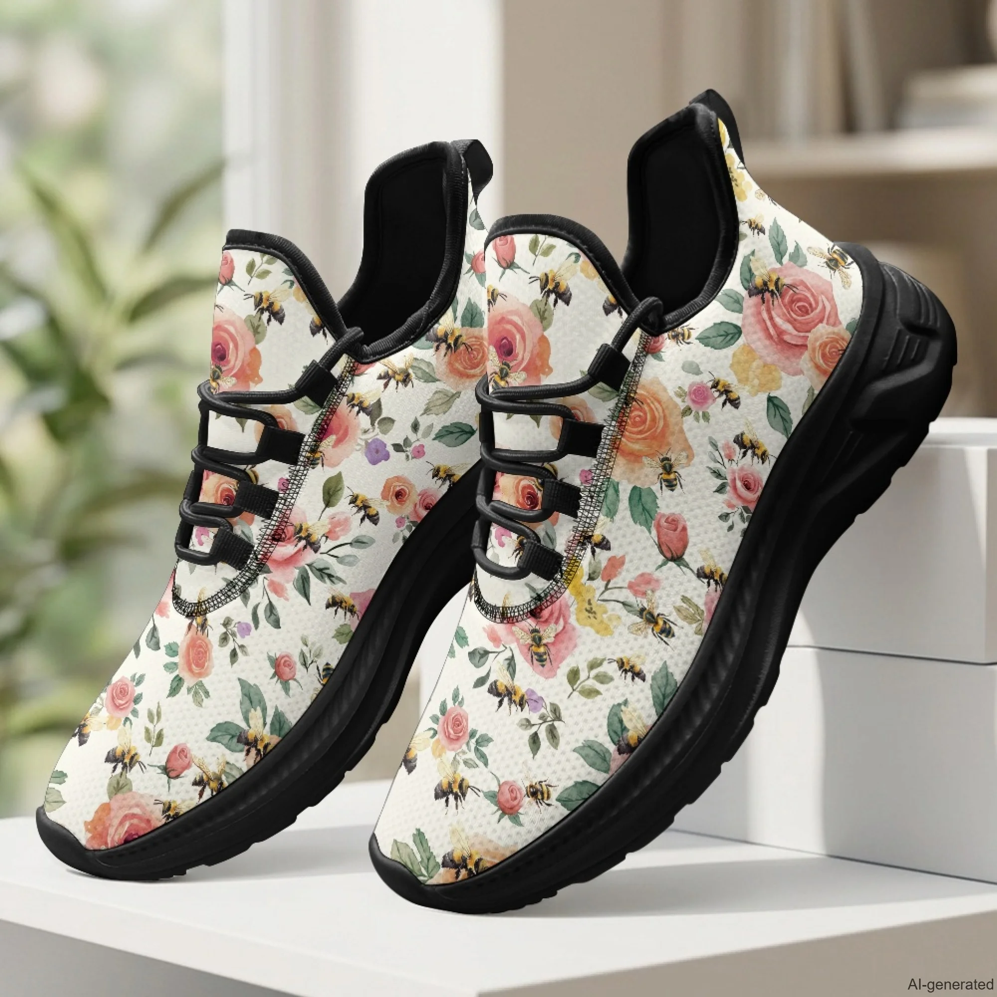 XIXIRIMIDO Womens Walking Shoes Nurse Shoes Nurse Sneakers Floral Print Tenis Masculino De Corrida Barefoot Shoes 35-48