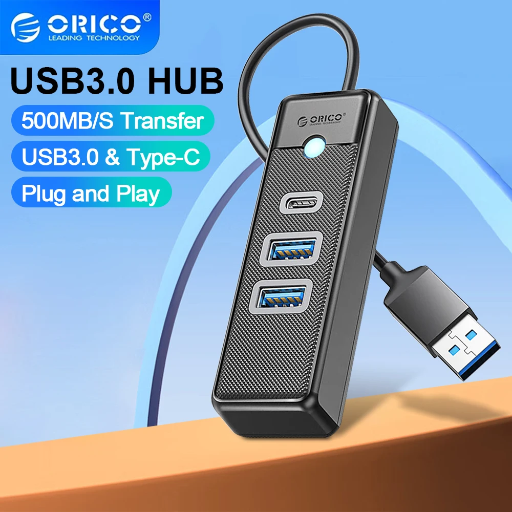 ORICO Usb Hub 5Gbps USB 3.0 4 Ports High Speed Mini Usb Splitter OTG Adapter for Desk PC Computer Accessories Hub Dock Station