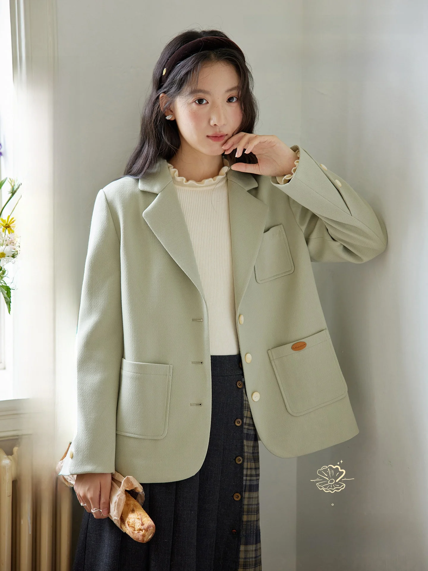 

Женский повседневный универсальный костюм Nov Et Heavy Industry с контрастной строчкой и отложным воротником, осенне-зимний, с длинными рукавами, из полиэстера