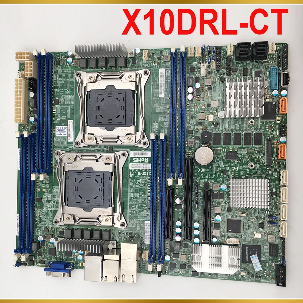 For Supermicro Motherboard E5-2600 V3 V4 i210 GbE LAN Port X540 10GBase-T Port SAS3 (12Gbps) via Broadcom 3108 X10DRL-CT