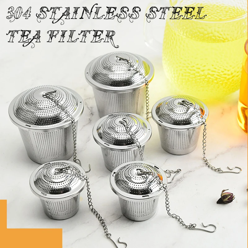 

304 Фильтр для чая из нержавеющей стали с мелкой сеткой, поворотный замок, пищевой нержавеющий инструмент для пивоварения для листового чая, специй, церемонии ритуалов
