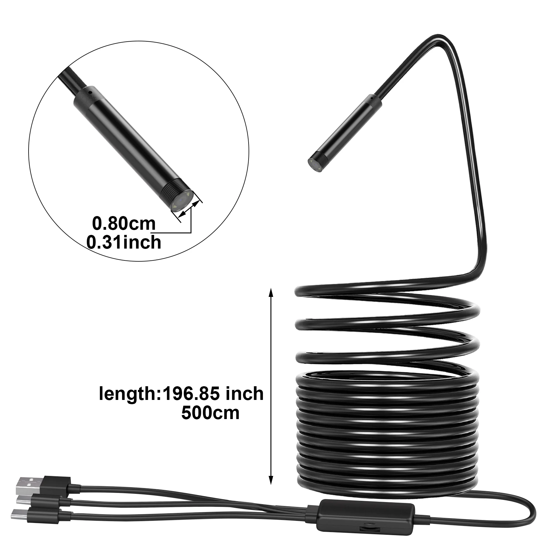 جديد وصول 3 في 1 1080P كاميرا المنظار الصناعي USB مقاوم للماء ثعبان كابل التفتيش المنظار للهاتف أداة باردة #2