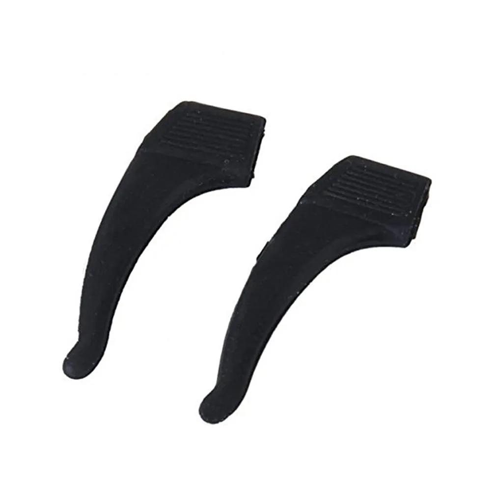 Black Silicone Anti-Slip Ear Hooks for Glasses – Comfortable Temple Tips for Sports, Travel & Climbing
