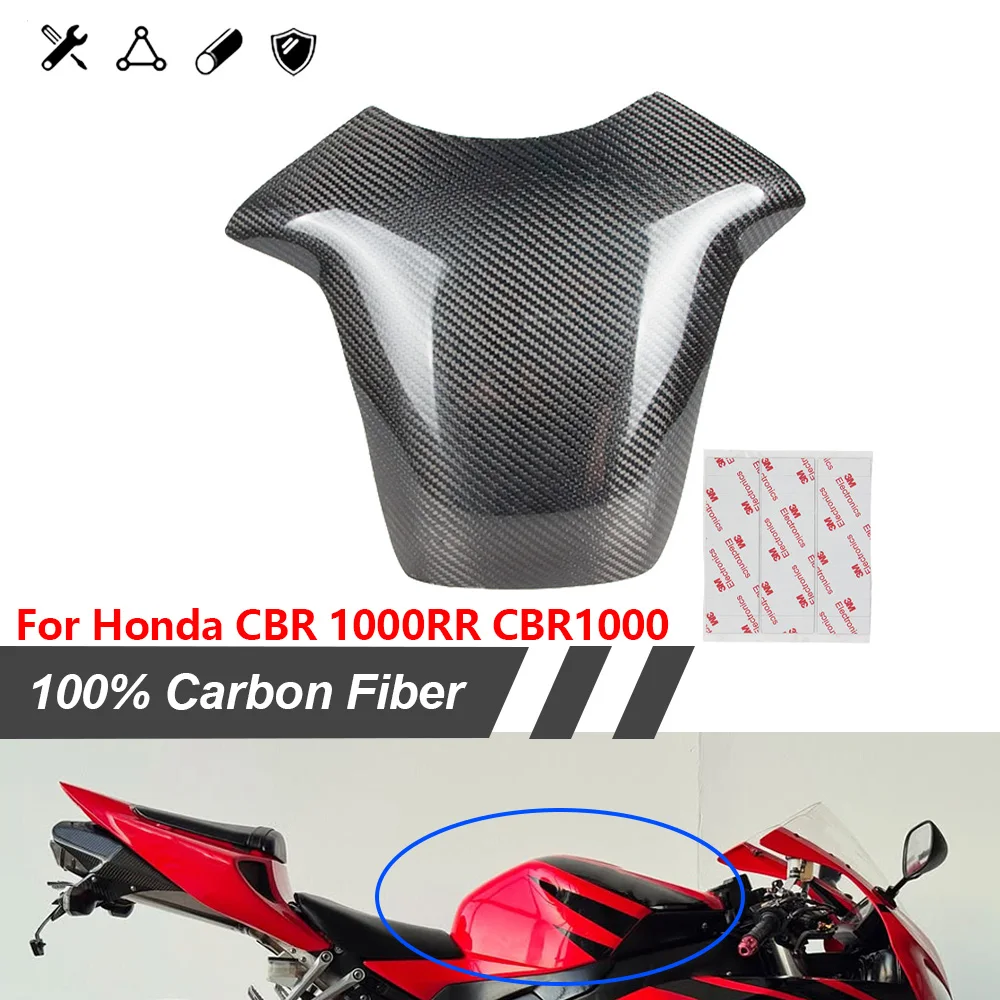

Подходит для Honda CBR1000RR CBR 1000RR 2004 2005 2006 2007, защита мотоцикла из настоящего углеродного волокна, крышка газового топливного бака