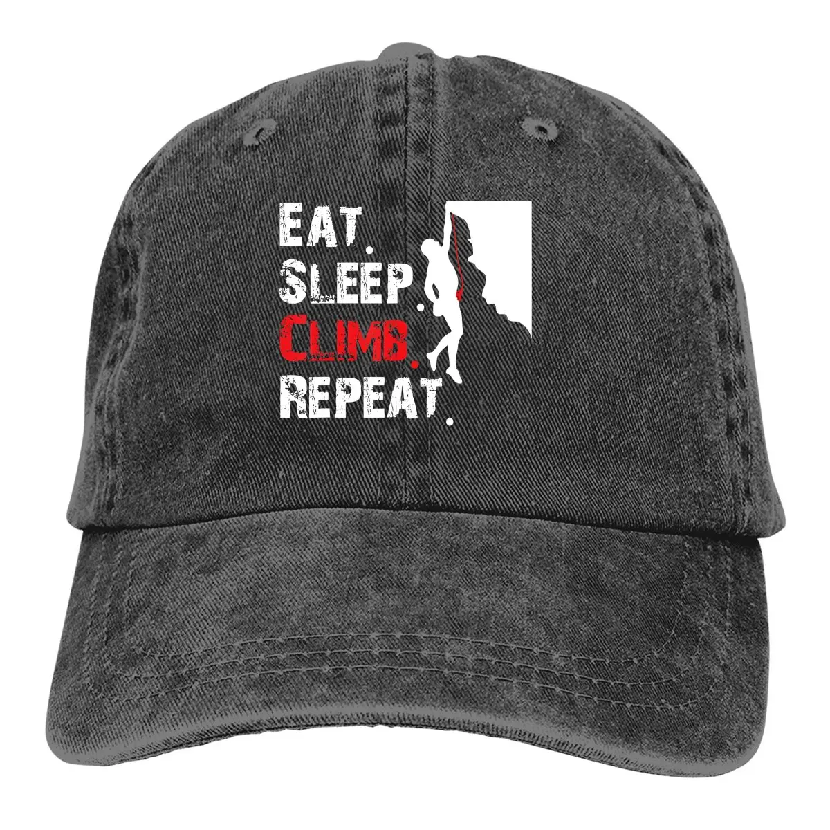 Summer Cap Sun Visor Eat Sleep Climb Repeat Hip Hop Caps Mountain Climber Cowboy Hat Peaked Trucker Dad Hats