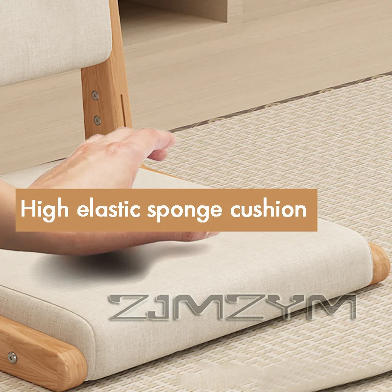 كرسي تاتامي ياباني مسند ظهر سرير من الخشب الصلب مقعد بدون أرجل نافذة الخليج أريكة استرخاء واحدة كرسي أرضي أثاث غرفة النوم البراز