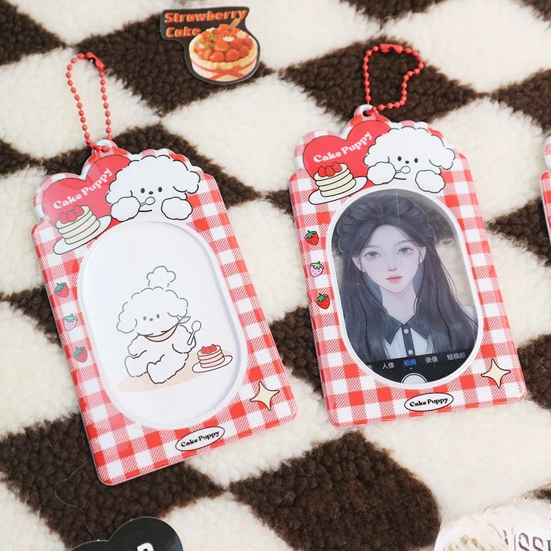 Cute 3 Inch Cartoon Dog Polaroid Photo PVC Card Holder Access Card Work ID Badge Holder Keychain Pendant view 3