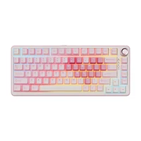 YUNZII B75 PRO Teclado mecánico rosa para jugar, teclado RGB Bluetooth/cable/inalámbrico de 75 perillas, junta Keeb cremoso personalizado intercambiable en caliente