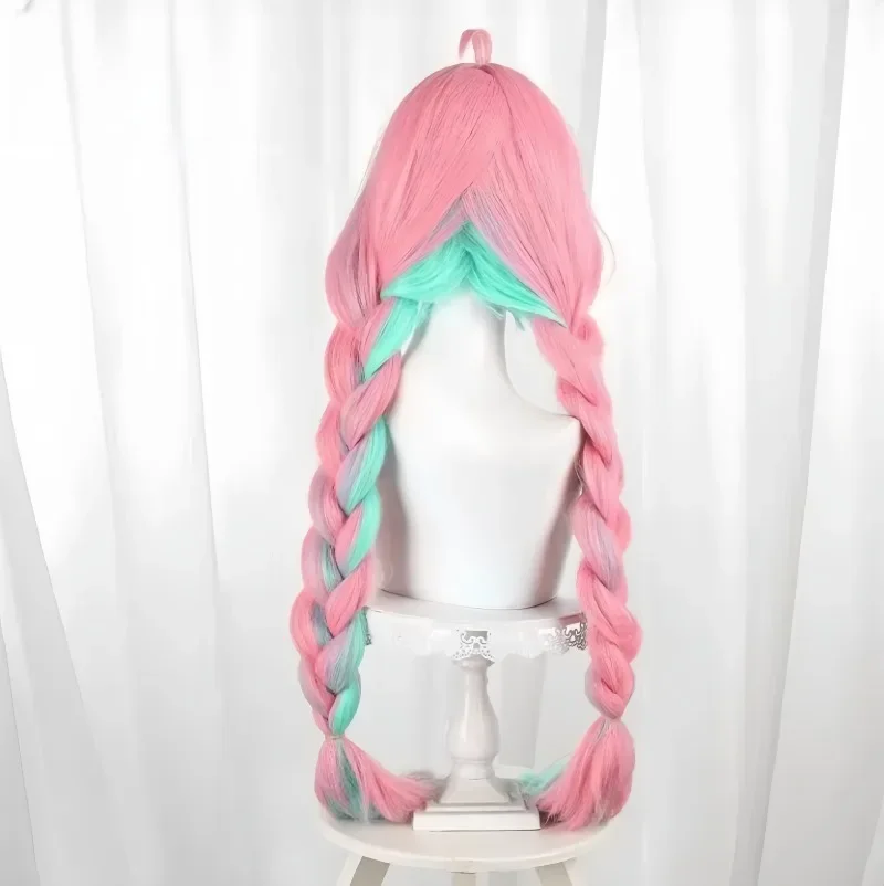 Cosplay Varesa perruque Costume longue rose mixte vert cheveux accessori Doppio queue de cheval tresse Halloween Anime
