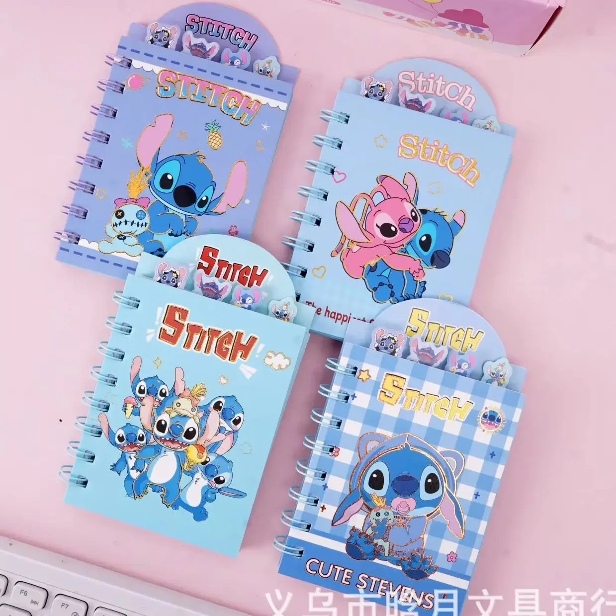 4pcs Disney Stitch Notebook, Cartoon Homework Book, Horizontal Notebook, School Stationery Supplies, Diary