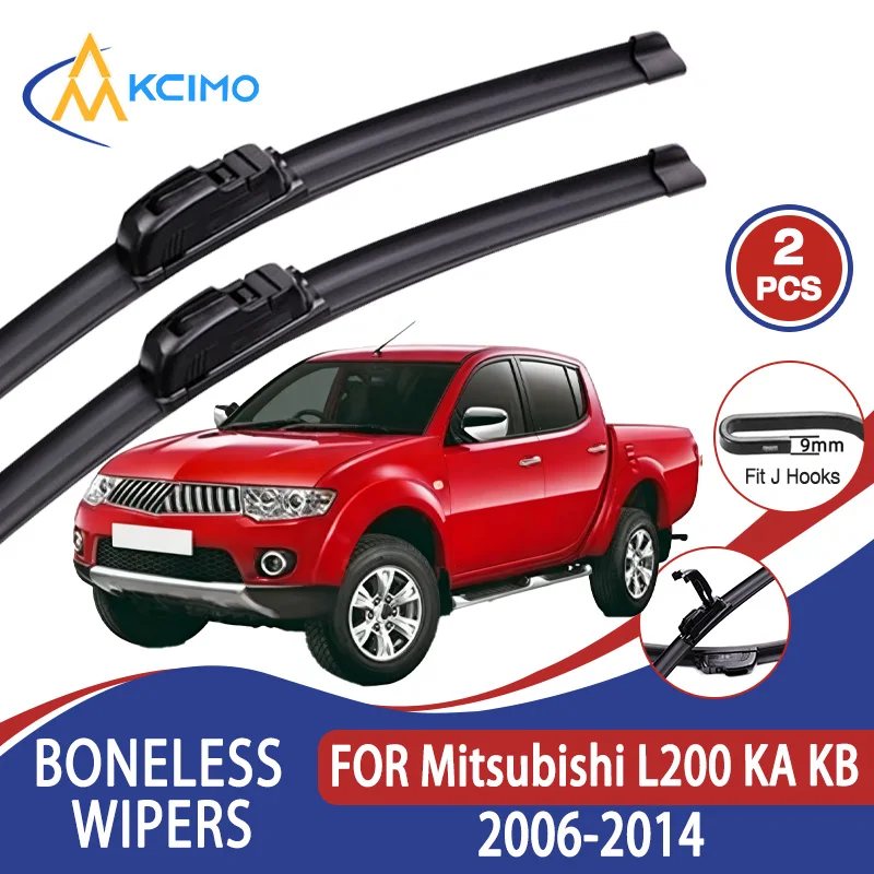 

For Mitsubishi L200 KA KB 2006-2014 Car Wiper U-type Soft Rubber Boneless Wiper HD Quiet Durable Automotive Wiper 21"+19"