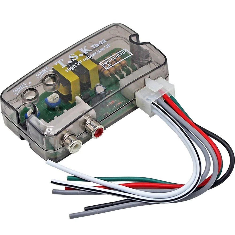 Audio Converter for Car Systems to Enable For RCA Output from Speaker Signals with Adjustable Voltage 0-2V Audio