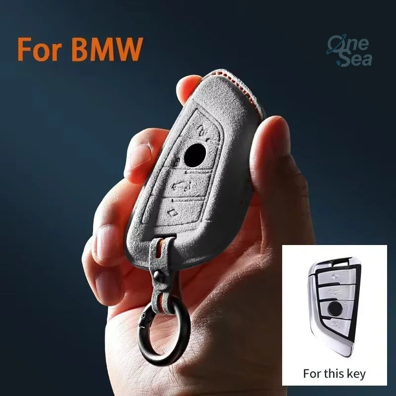 

For BMW 3 5 Series X1 X2 X3 X4 X5 X6 X7 F30 F90 F10 G30 G60 E60 F48 F39 E70 F15 F16 325li 530 Car Key Case Cover Suede Keychain