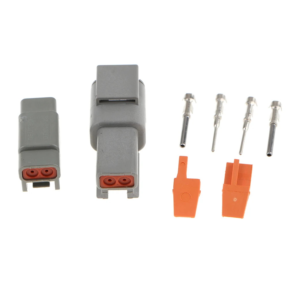 1 Set of Waterproof Electrical Wire Cable 2Pin Way Connector Plug Housing with Terminals Kit