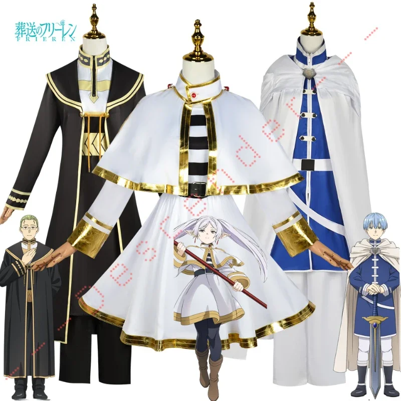 Sousou No Freeze Cosplay Costume Wig Shoes Cheeky Sky Costume Anime Magician Dress Elf Ear Halloween Party Charistmas