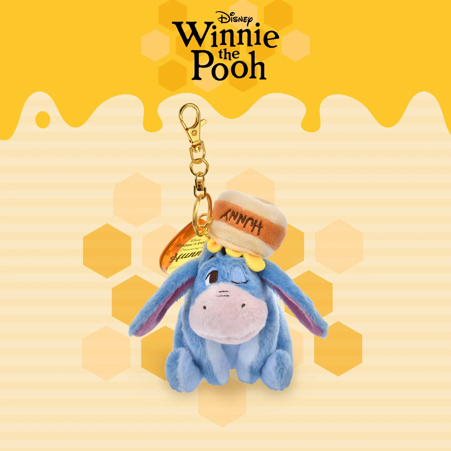 Disney 100 Acre Wood Honey Day Winnie the Pooh & Friends Plush Keychain -Soft Stuffed Animal Keyring,Cute Collectible Gift