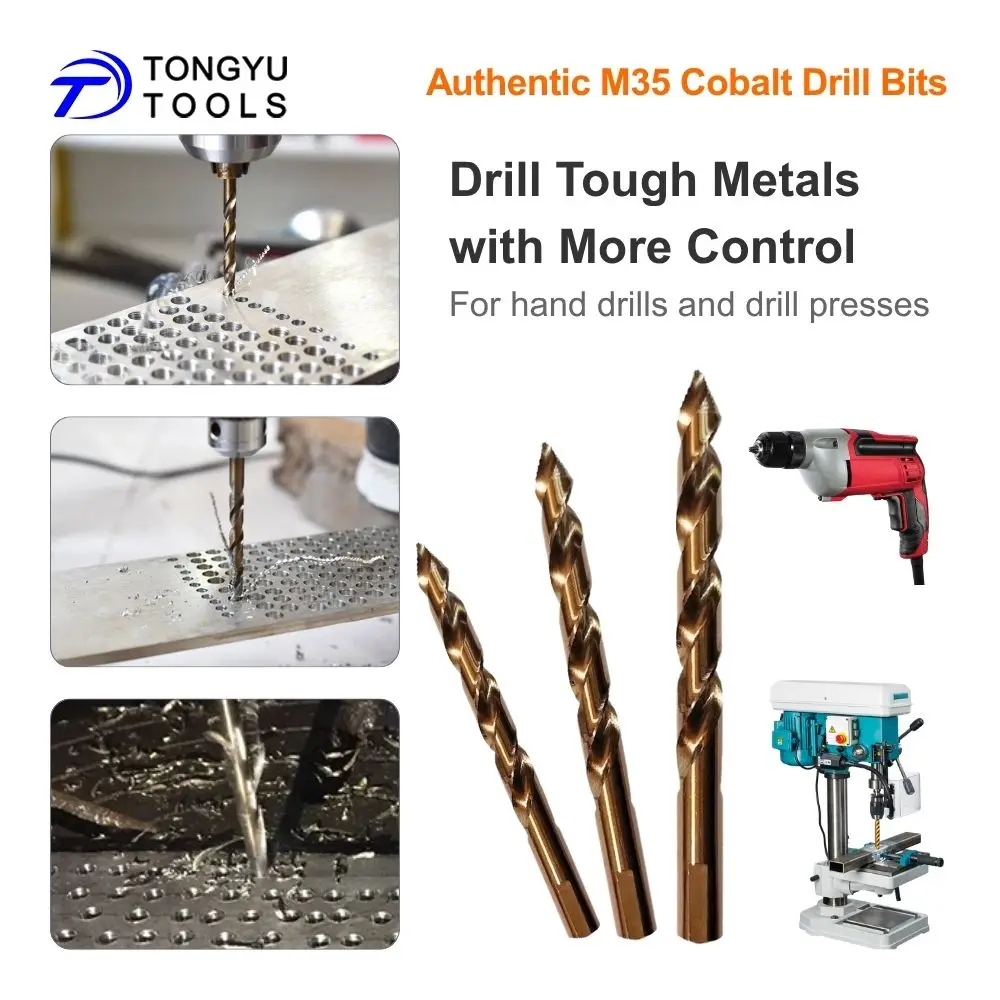 Kobalt-Bohrerset, Stufenbohrer DIN338, metrisch, M35 HSS Co5%, Spiralbohrer für Edelstahl und Hartmetall, 25-teilig, 19-teilig, 100-teilig – Detail 5